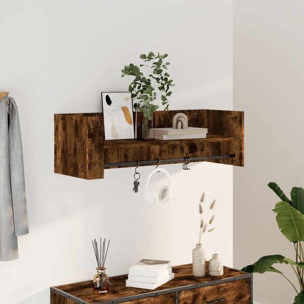 VidaXL füstölt tölgy színű szerelt fa fali polc 100 x 35 x 30,5 cm