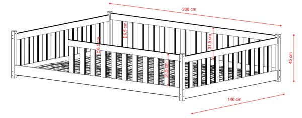 Egyszemélyes gyerekágy 140x200 MIRAKLE - fenyő