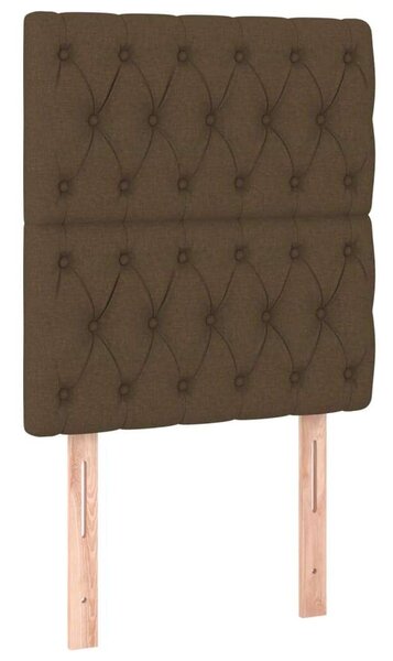 VidaXL sötétbarna szövet ágykeret fejtámlával 80 x 200 cm