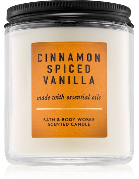 Bath & Body Works Cinnamon Spiced Vanilla illatos gyertya esszenciális olajokkal 198 g