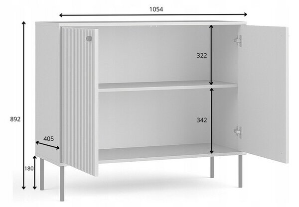MALAMBO 1 fiókos komód ajtókkal - szürke