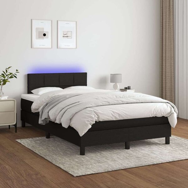 VidaXL LED-es Ágy - Fekete Szövet - 120x200 cm