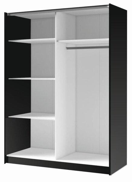 Szekrény tükörrel 151 cm YUMBO - artisan tölgy / fekete