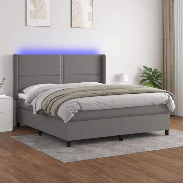 VidaXL LED-es Ágy - Zsebrugós Matraccal - 180x200 cm
