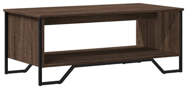 Barna tölgyszínű szerelt fa dohányzóasztal 100 x 51 x 40 cm
