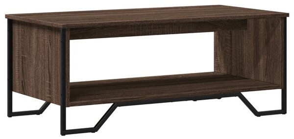 Barna tölgyszínű szerelt fa dohányzóasztal 100 x 51 x 40 cm