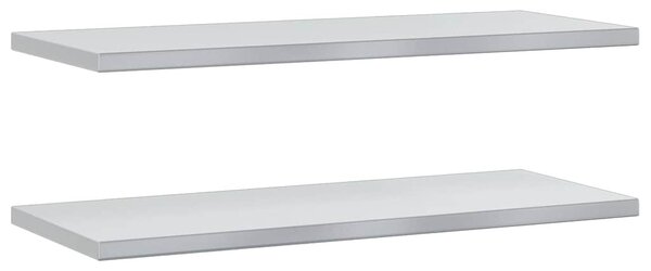 2 db ezüstszínű rozsdamentes acél fali polc 100 x 40 cm