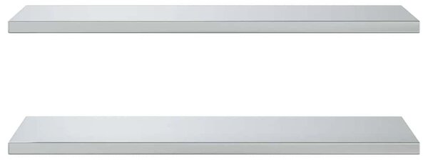 2 db ezüstszínű rozsdamentes acél fali polc 100 x 40 cm