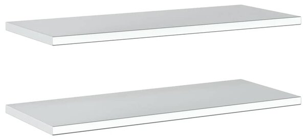 2 db ezüstszínű rozsdamentes acél fali polc 100 x 40 cm