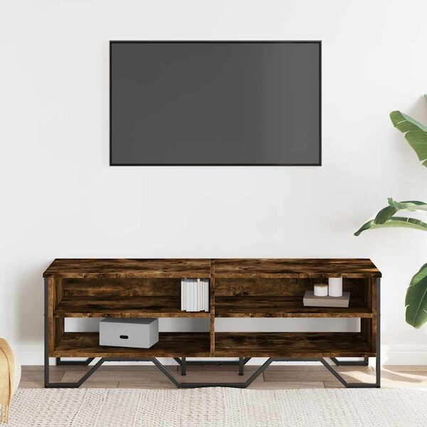 Füstös tölgy színű szerelt fa TV-szekrény 122 x 34 x 41 cm