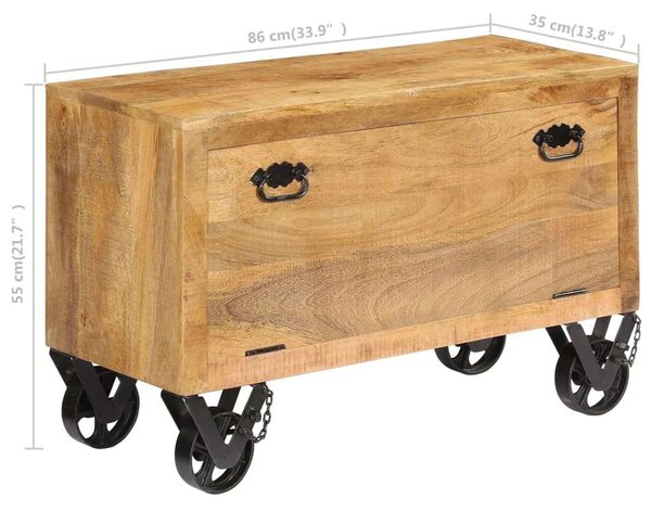Mangófa Cipőszekrény - 2 Ajtós - Görgős - 86x35x55 cm