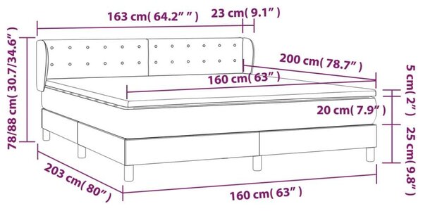 VidaXL cappuccino színű műbőr rugós ágy matraccal 160 x 200 cm