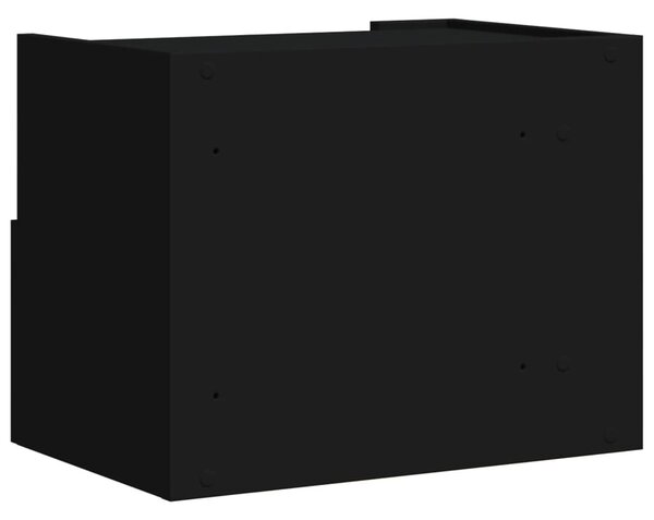 Fekete falra szerelhető éjjeliszekrény 45 x 30 x 35 cm