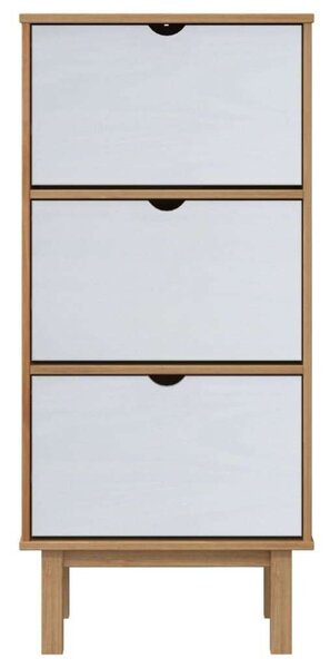 Otta Cipőszekrény - Fenyőfa - 3 Fiókos - 120cm