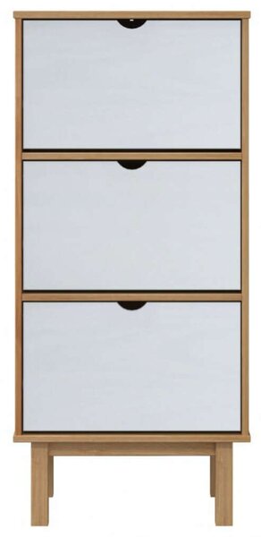 Otta Cipőszekrény - Fenyőfa - 3 Fiókos - 120cm