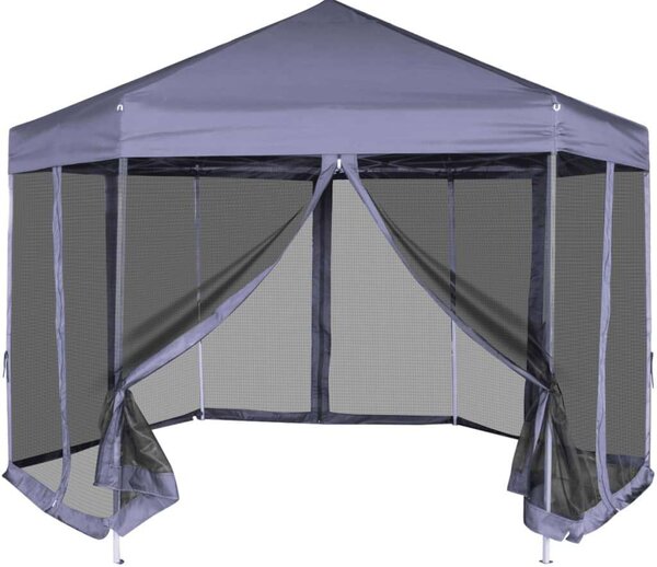 Party Pavilon - Hatszög - 3,6x3,1m - Szúnyoghálóval