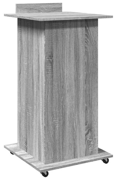 Szerelt fa állópult kerékkel és fiókkal 55 x 55 x 107 cm