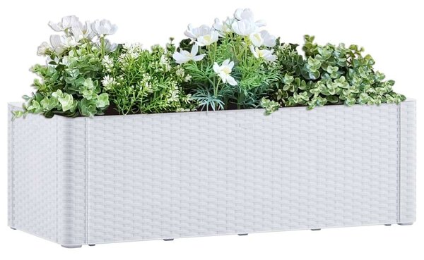 Rattan Magaságyás - Önöntöző - Fehér - 100x43x33cm