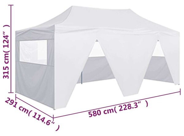 Fehér Összecsukható Sátor - 3x6m