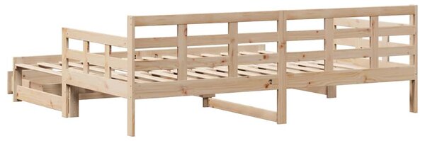 Kihúzható heverő fiókokkal matrac nélkül 90 x 190 cm