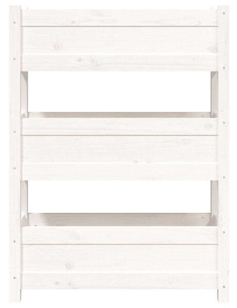 VidaXL 3 Szintes Növénytartó - Fehér Fenyőfa - 77x25x104,5 cm