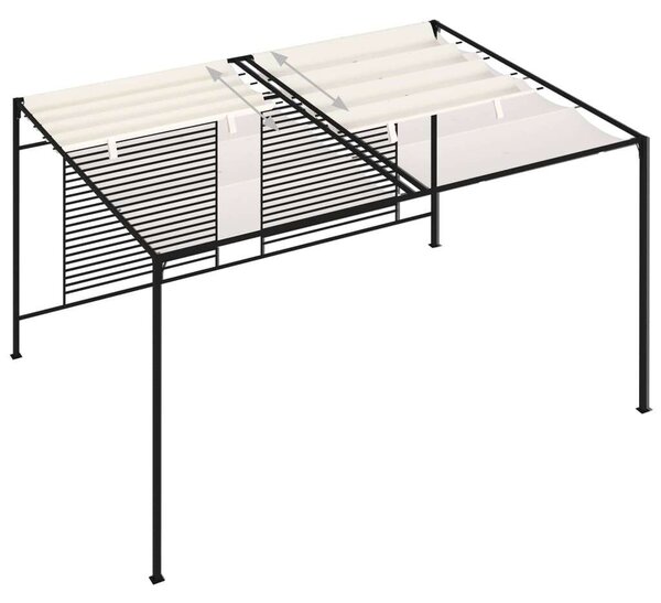 VidaXL Kerti Pavilon - Behúzható Tető - 3x4x2,3m - Krémszínű
