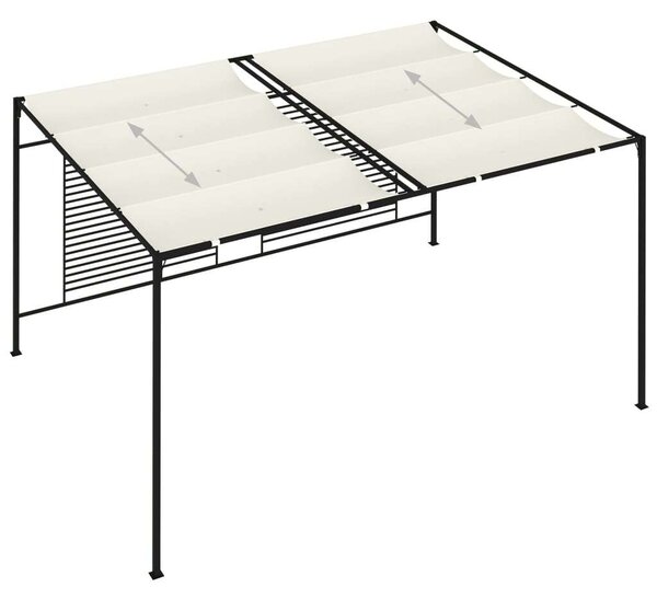VidaXL Kerti Pavilon - Behúzható Tető - 3x4x2,3m - Krémszínű