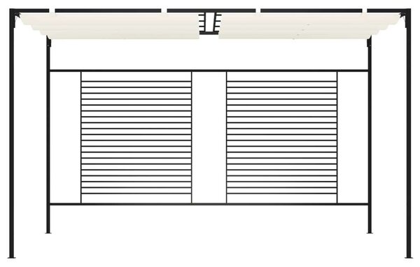 VidaXL Kerti Pavilon - Behúzható Tető - 3x4x2,3m - Krémszínű