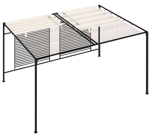 VidaXL Kerti Pavilon - Behúzható Tető - 3x4x2,3m - Krémszínű