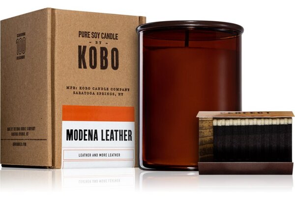 KOBO Woodblock Modena Leather illatos gyertya 425 g
