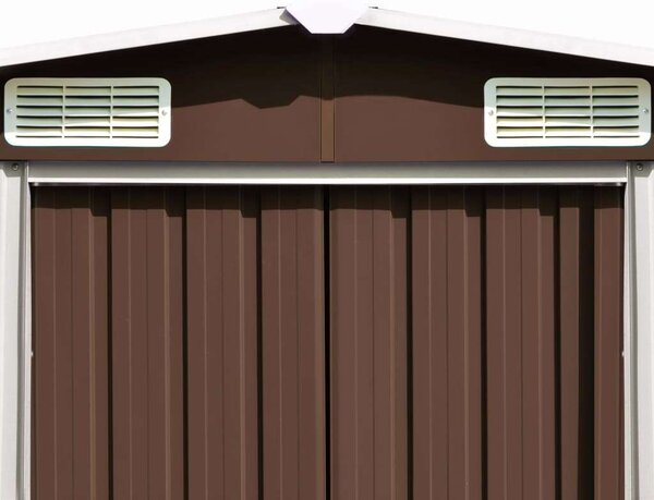 VidaXL fém kerti fészer, kerti tároló 257 x 489 x 181 cm, barna