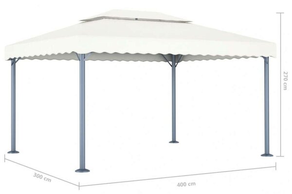 Outsunny - Alumínium Pavilon - Krémszín - 400x300 cm