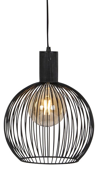 Design kerek függesztett lámpa, fekete, 30 cm - Wire Dos