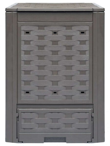 3 db Kerti Komposztáló - Barna Rattan Dizájn - 60x60x83 cm