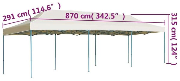 Összecsukható Rendezvénysátor, 3x9m, Krémszínű