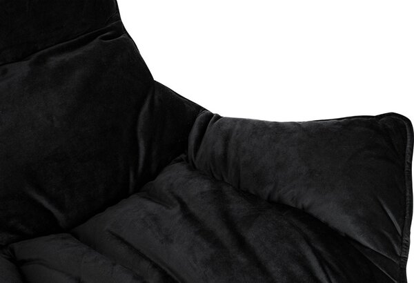 King Home Otilia Stand Velvet Fotel Fekete