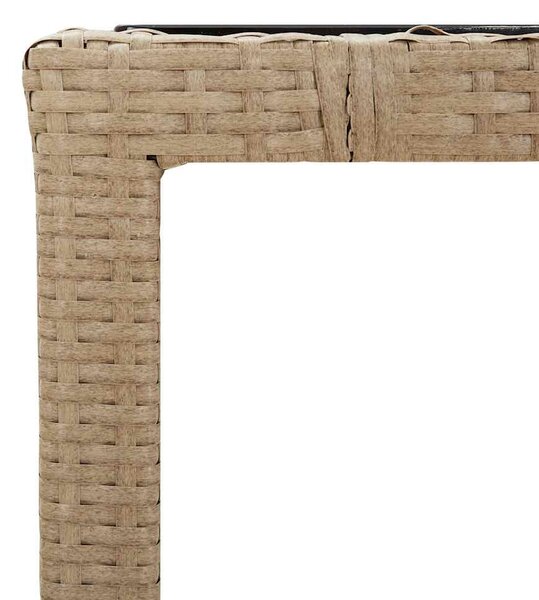 5 részes bézs polyrattan kerti bisztrógarnitúra párnákkal