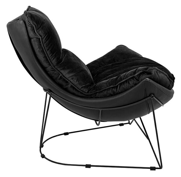 King Home Otilia Stand Velvet Fotel Fekete