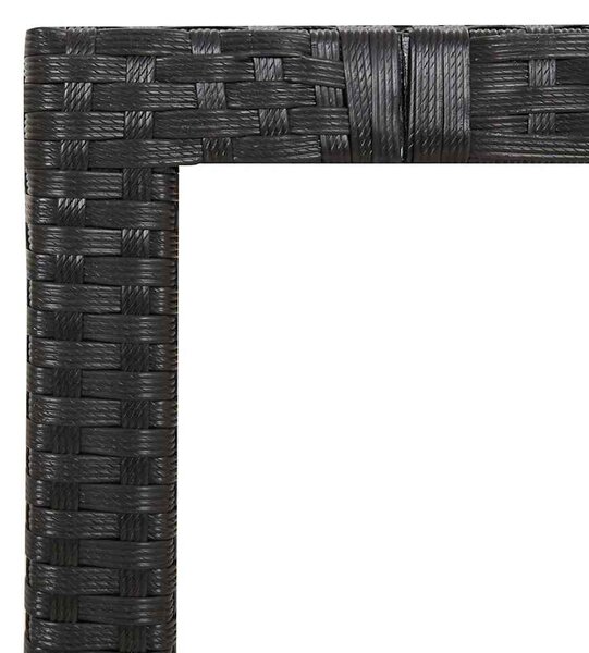 5 részes fekete polyrattan kerti bisztrógarnitúra párnákkal