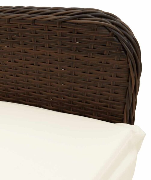 3 részes barna polyrattan kerti bisztrógarnitúra párnákkal