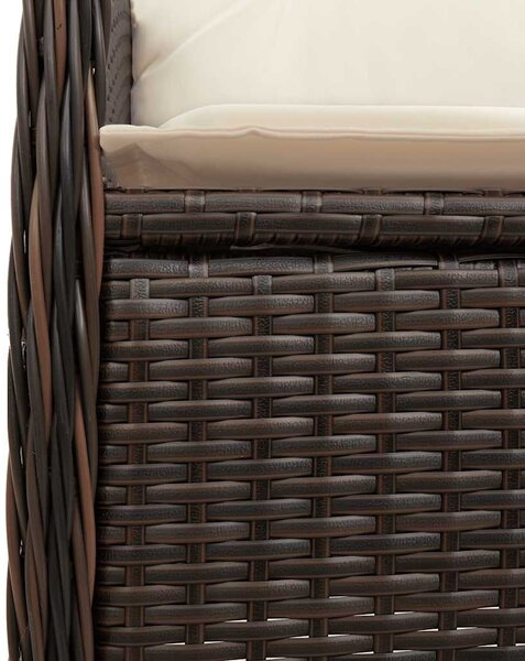11 részes barna polyrattan kerti bisztrógarnitúra párnákkal
