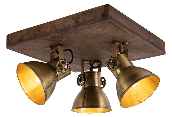 Mennyezeti lámpa bronz fával 3 fényű - Mangó