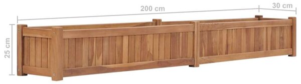 VidaXL Teakfa Magaságyás - 200x30x25 cm