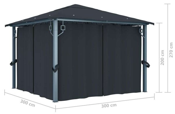 Outsunny - Kerti Pavilon - Alumínium - 3x3m