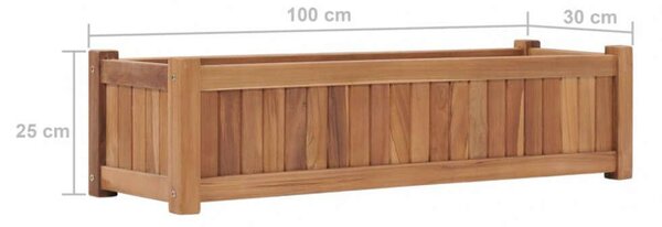 VidaXL tömör tíkfa magaságyás 100 x 30 x 25 cm