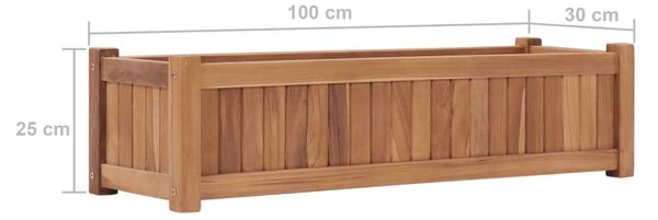 VidaXL tömör tíkfa magaságyás 100 x 30 x 25 cm