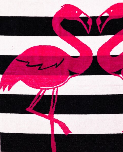 FLAMINGO GOLD Strandtörölköző fekete 165x90cm