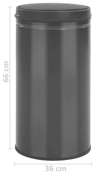 Automatikus Szemeteskuka - 60 Liter - Fekete Szénacél
