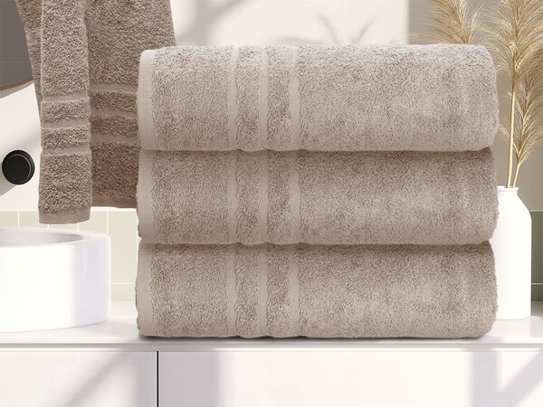 COMFORT bézs 2db fürdőlepedő 70x140 cm, 100% pamut