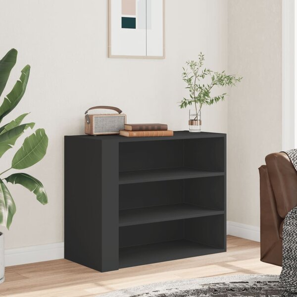 Fekete szerelt fa faliszekrény 75 x 35 x 60 cm